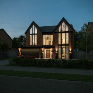 Exterior View Property Type B at Dusk